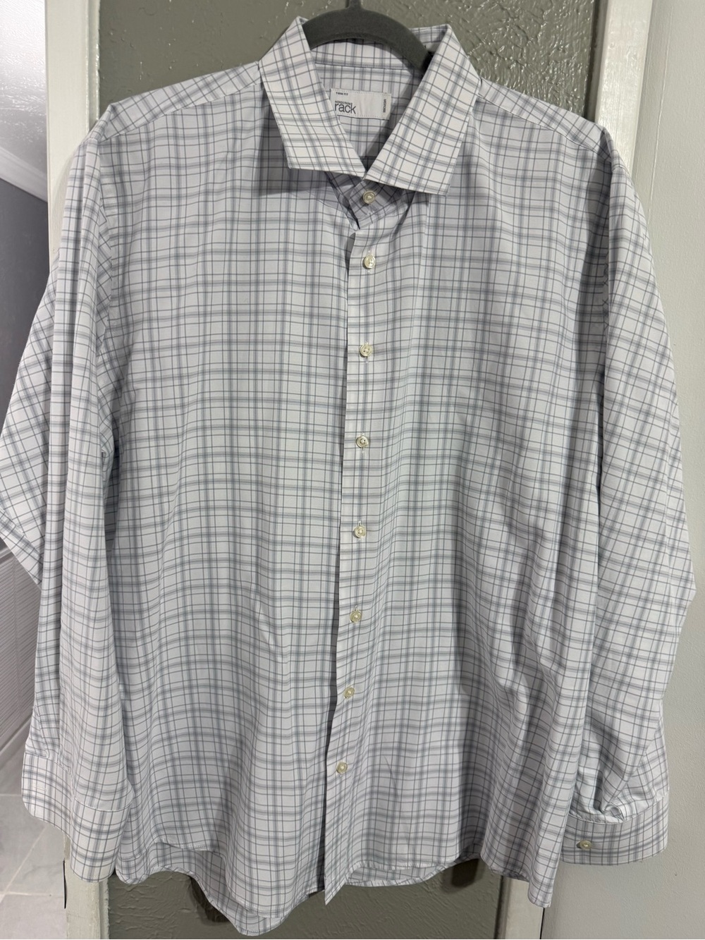 Nordstrom Men’s Light Gray Plaid Dress Shirt
